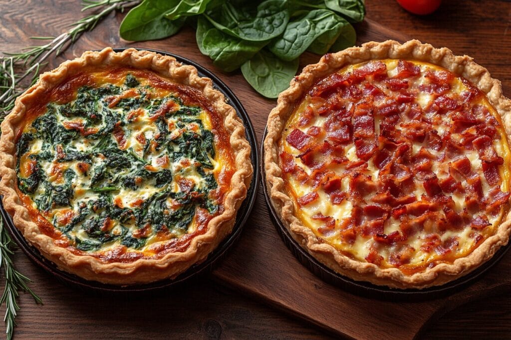 Side-by-side comparison of quiche and Quiche Lorraine.