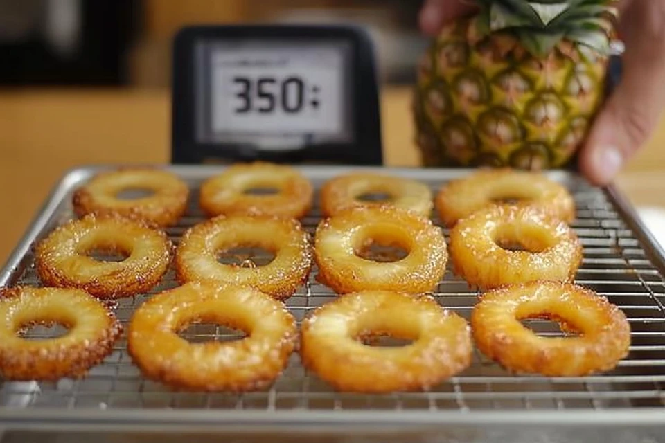 Step By Step Tips For Perfect Fried Pineapple Rings Drying Rings, Checking Oil Temperature, And Cooling On A Rack