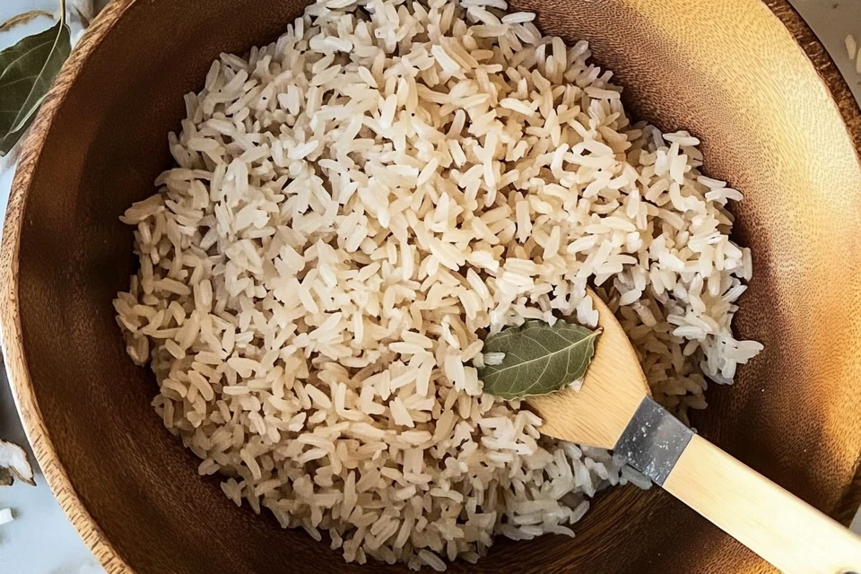 Brown Basmati Rice In A Wooden Bowl
