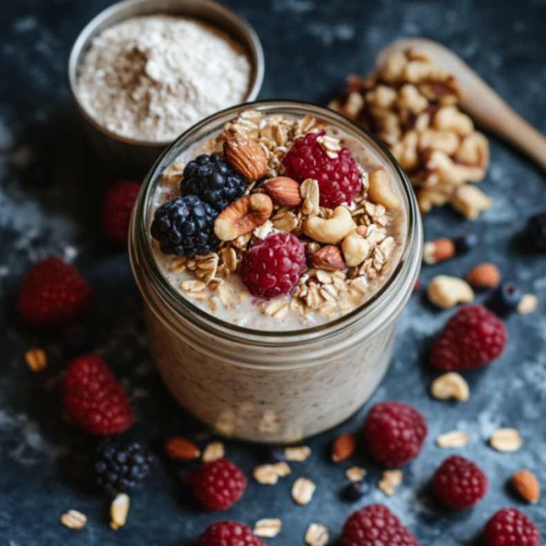 No Cook Protein Meal Overnight Oats