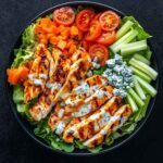 buffalo chicken salad with grilled chicken and ranch