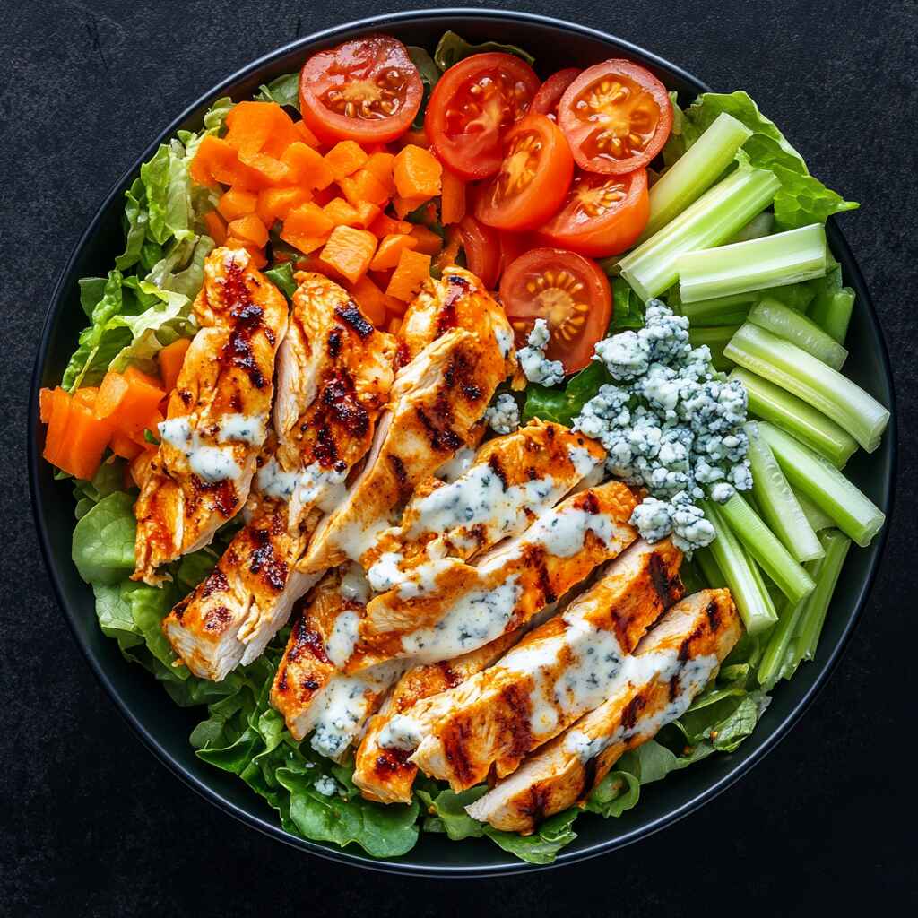 buffalo chicken salad with grilled chicken and ranch