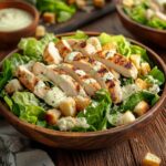 Chicken Caesar Salad in rustic bowl