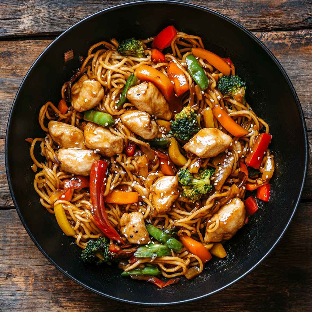Chicken Stir Fry With Noodles Wok