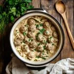 Crockpot meatball stroganoff – creamy slow-cooked dinner
