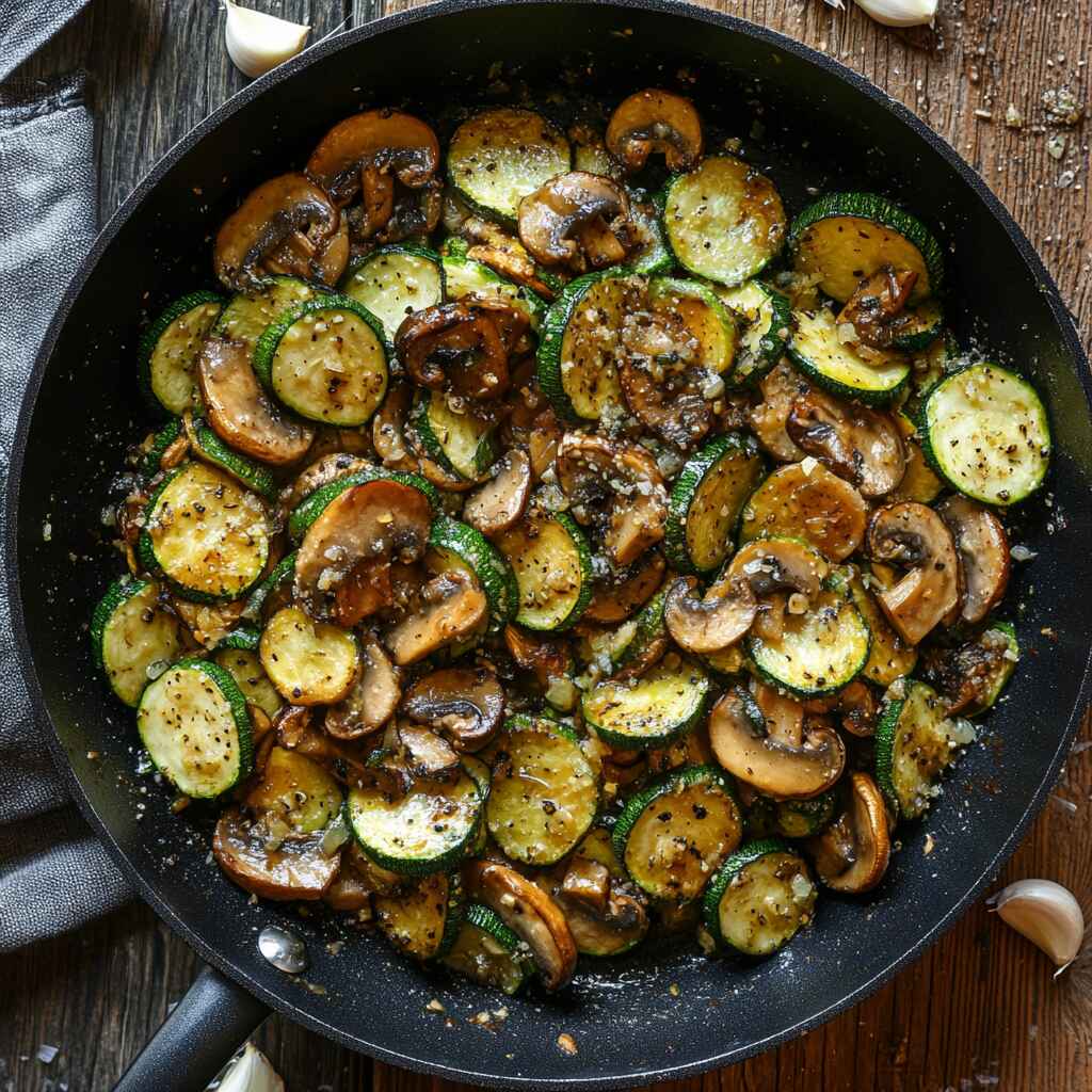Skillet Zucchini Mushrooms.