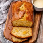 Moist Southern Peach Bread Loaf on Cutting Board
