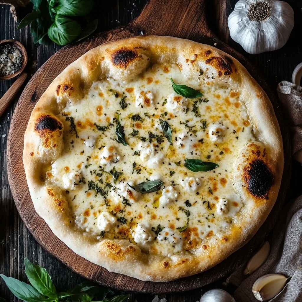 White Garlic Pizza Featured
