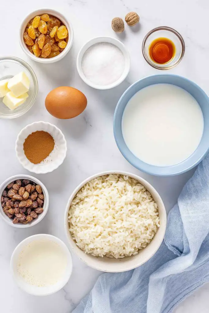 Ingredients Rice Pudding With Cooked Rice V2