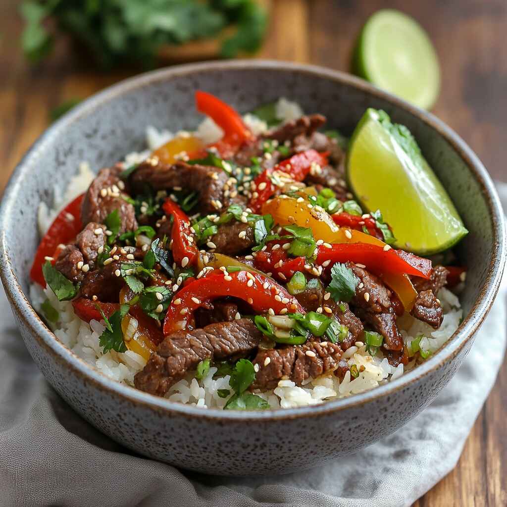 Beef Pepper Rice Bowl Featured