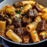 Beef Stew Pasta Rustic Bowl.