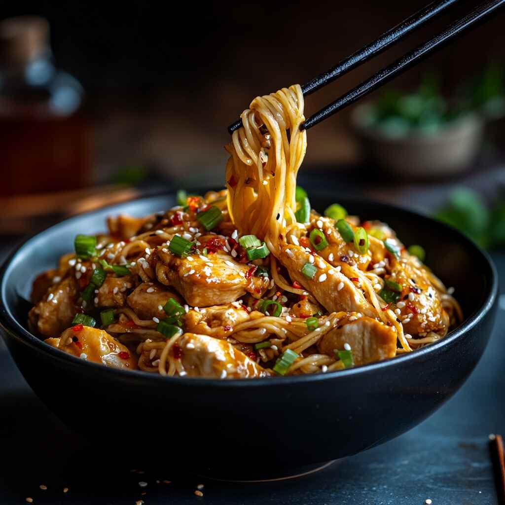 Chicken Teriyaki Noodles Serving