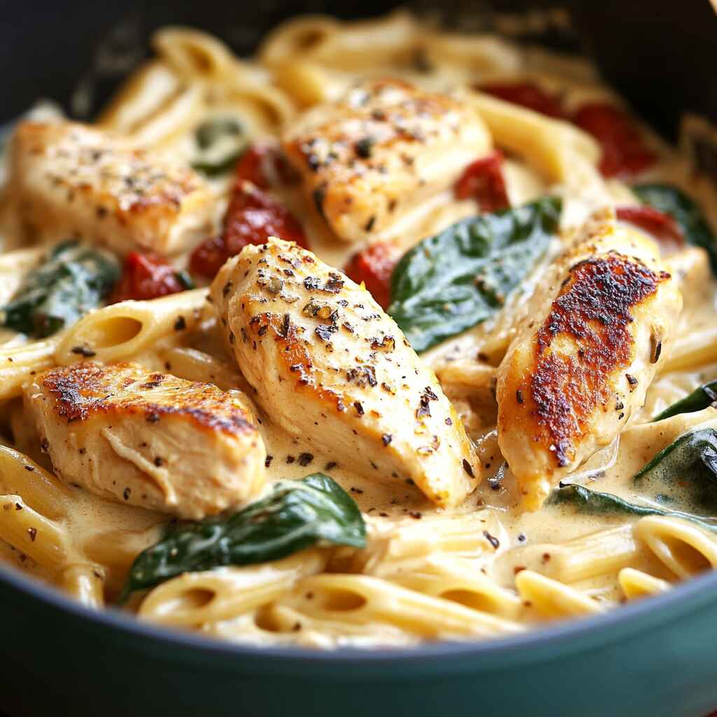 Creamy Tuscan Chicken Pasta Featured.