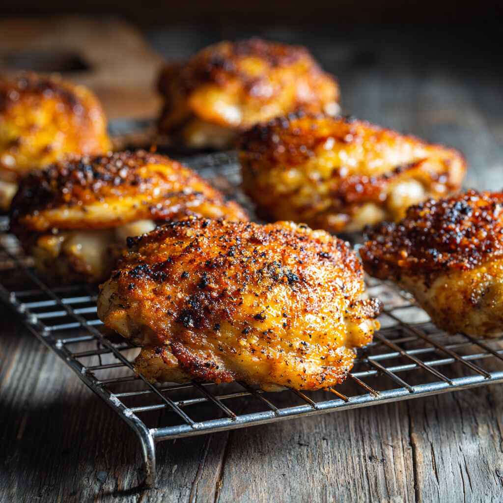 Crispy Baked Chicken Thighs Featured.