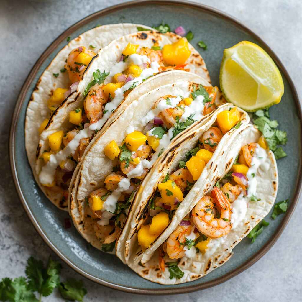 Serving Shrimp Tacos.