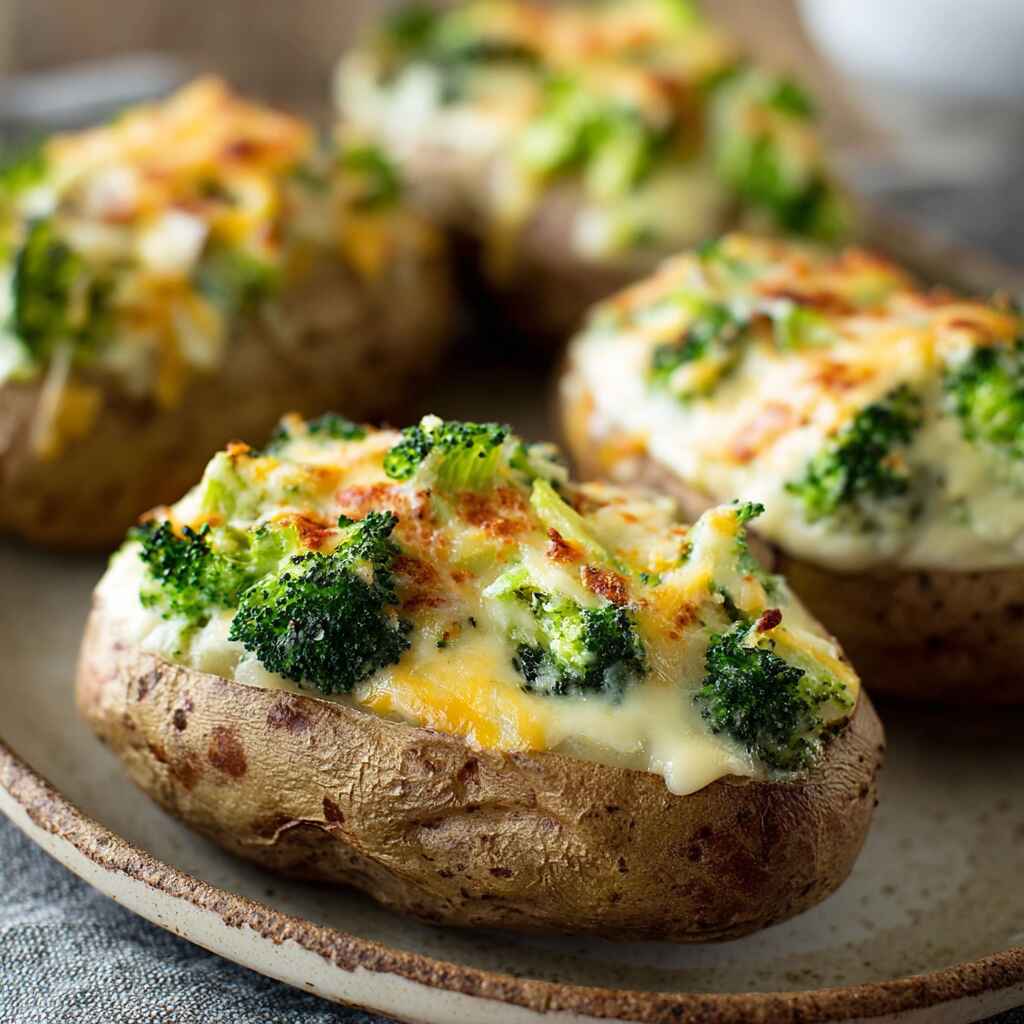 Broccoli And Cheese Stuffed Baked Potatoes