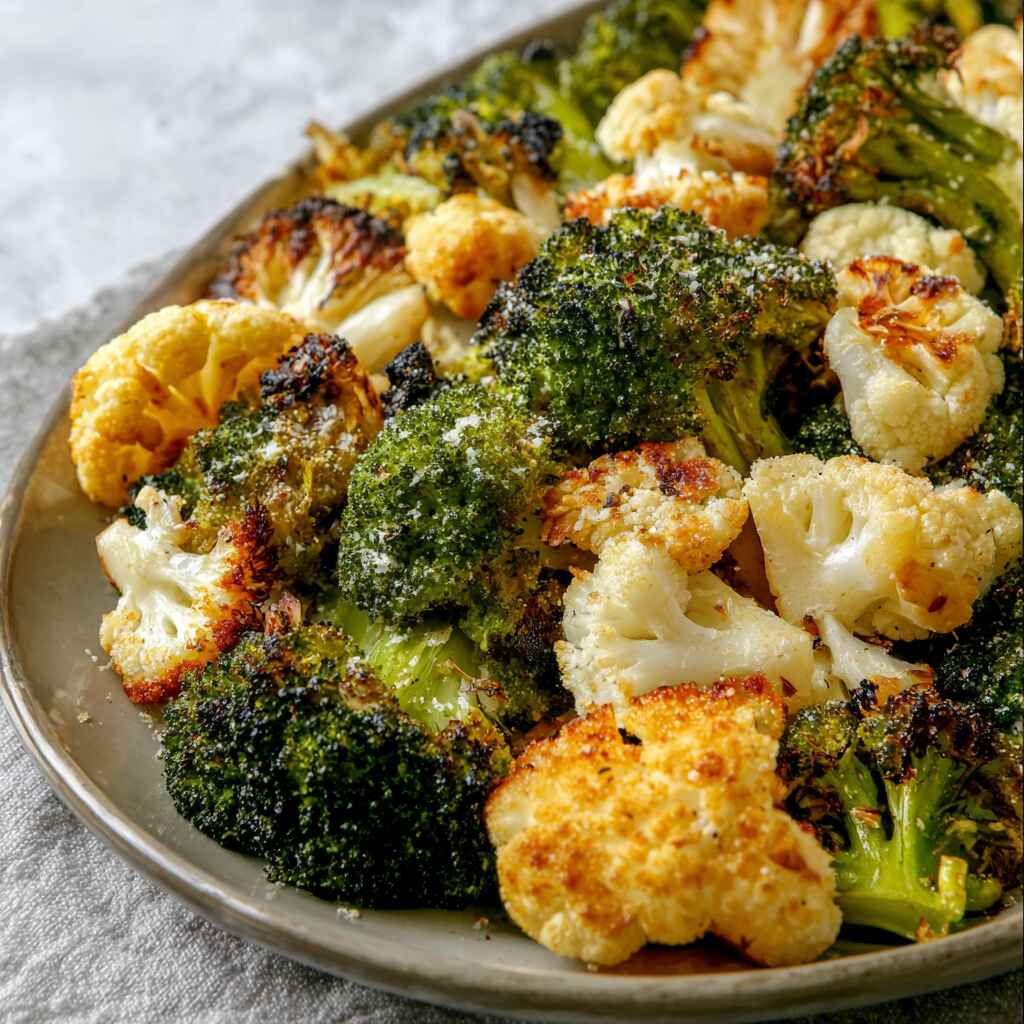 Roasted Broccoli And Cauliflower Featured