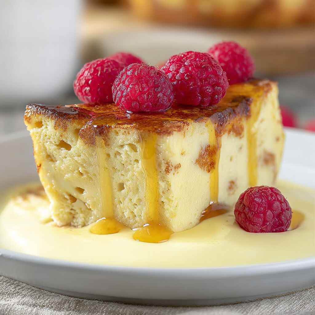 Custard Bread Pudding With Vanilla Sauce