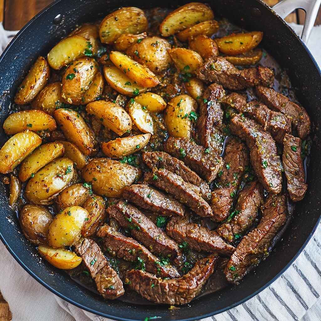 Garlic Butter Steak And Potatoes Skillet