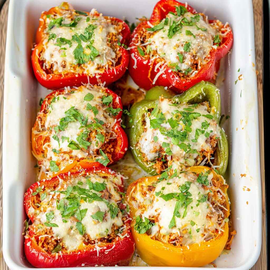 Ground Turkey Stuffed Peppers