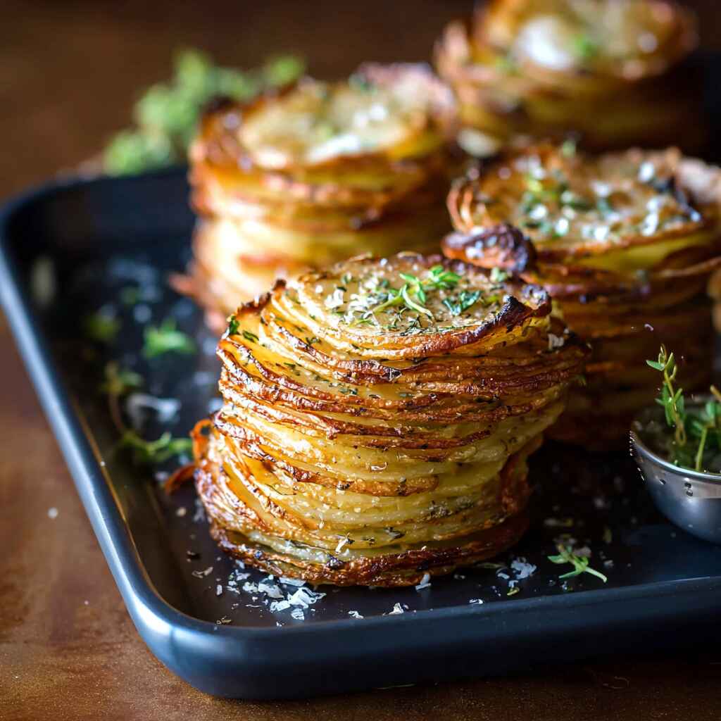 Crispy Cheesy Potato Stacks