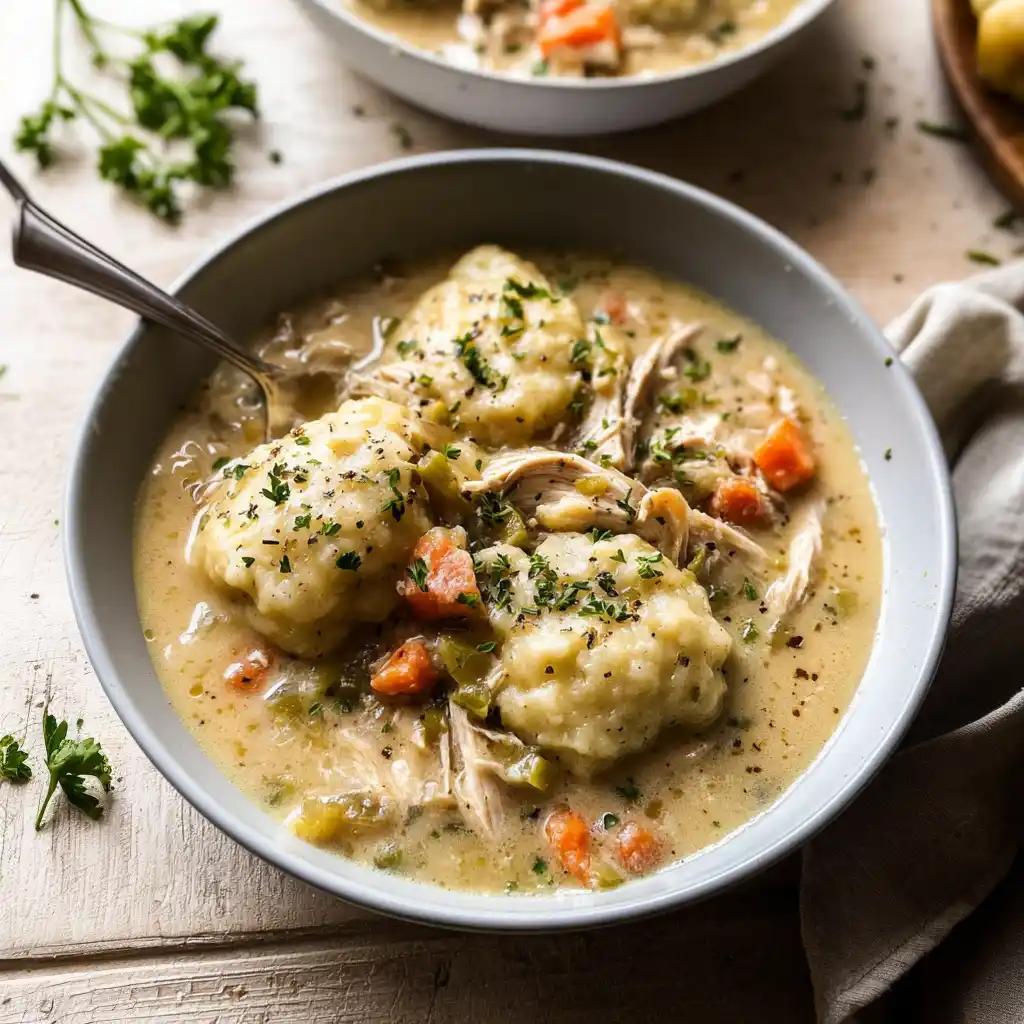 Delicious Bowl Of Chicken And Dumplings