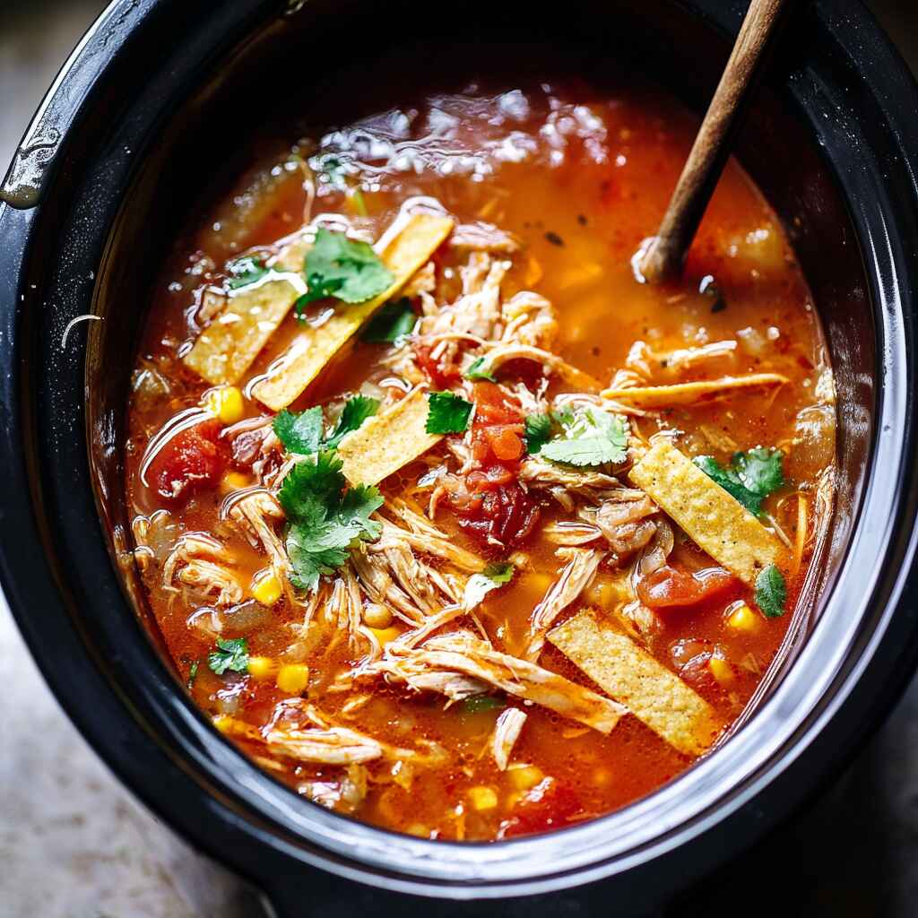 Slow Cooker Chicken Tortilla Soup