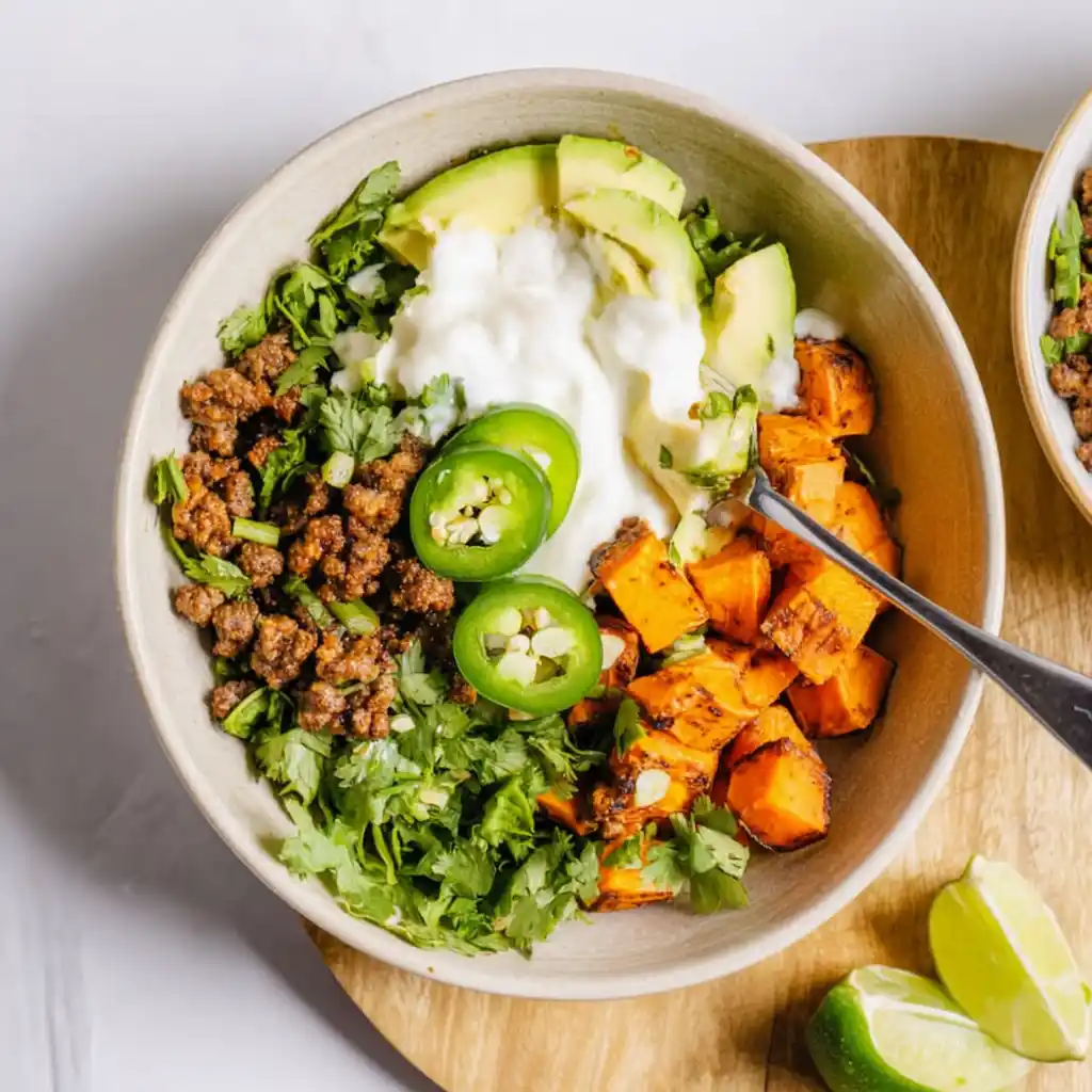 Viral Cottage Cheese Sweet Potato Beef Bowl