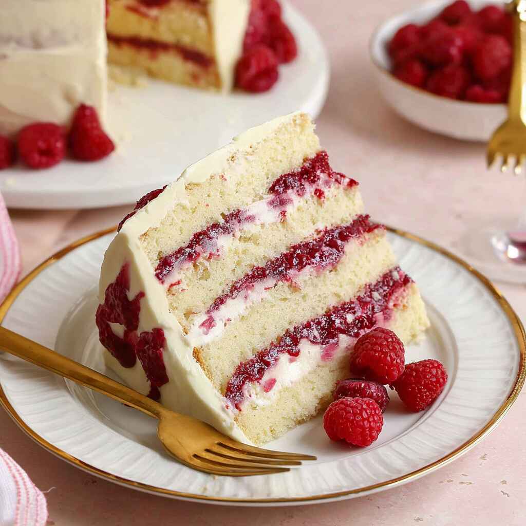 White Chocolate Raspberry Cake