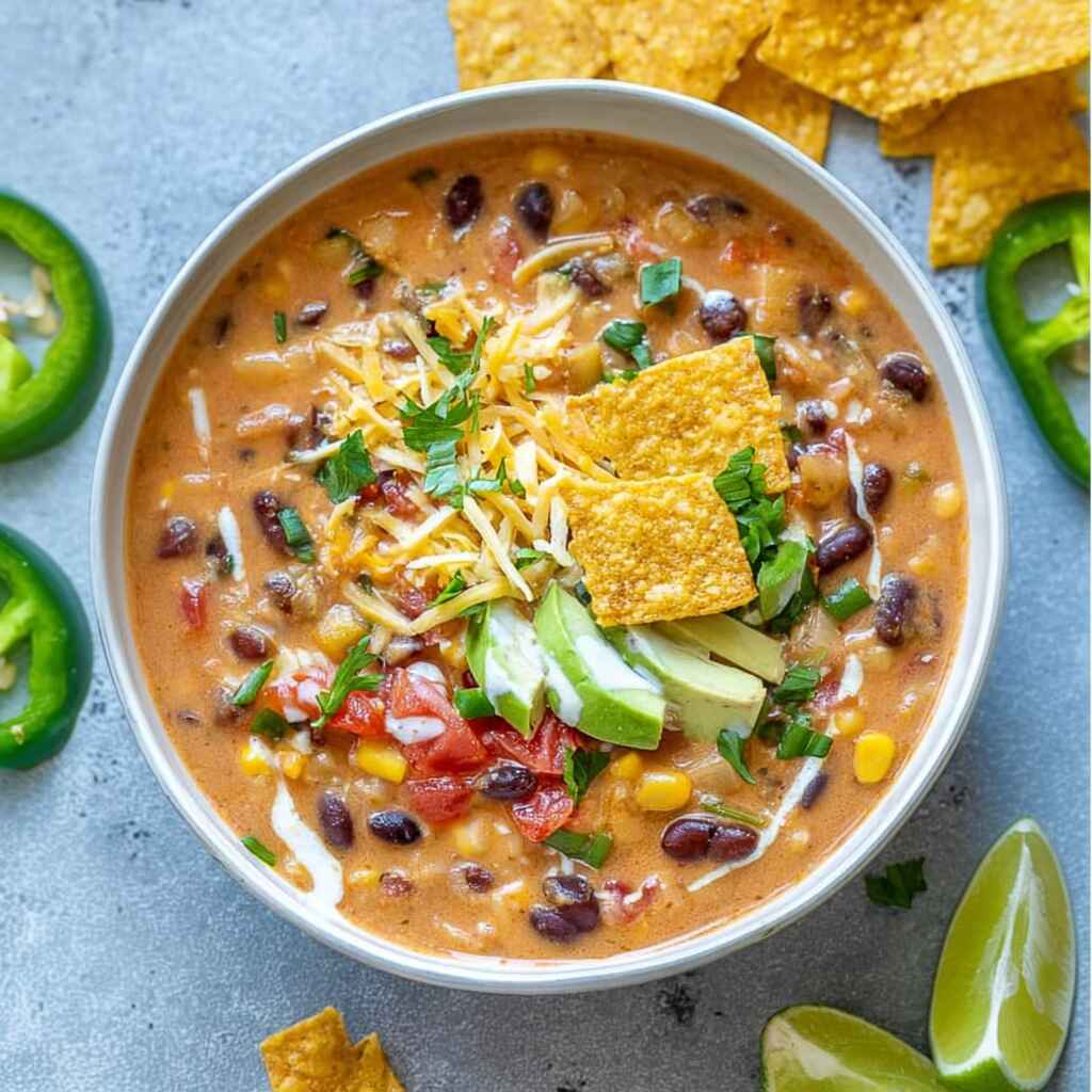 Creamy Vegetarian Tortilla Soup