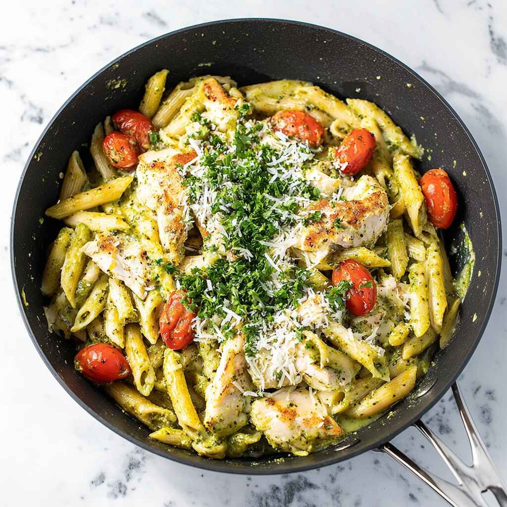 Creamy Chicken Pasta With Pesto