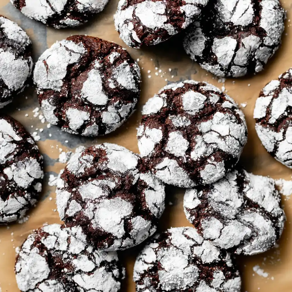 Double Chocolate Crinkle Cookies