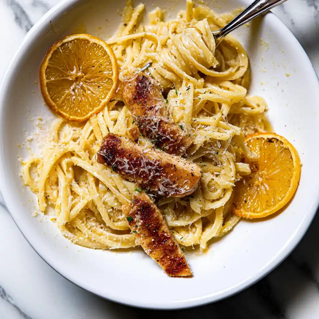 Lemon Butter Pasta With Chicken