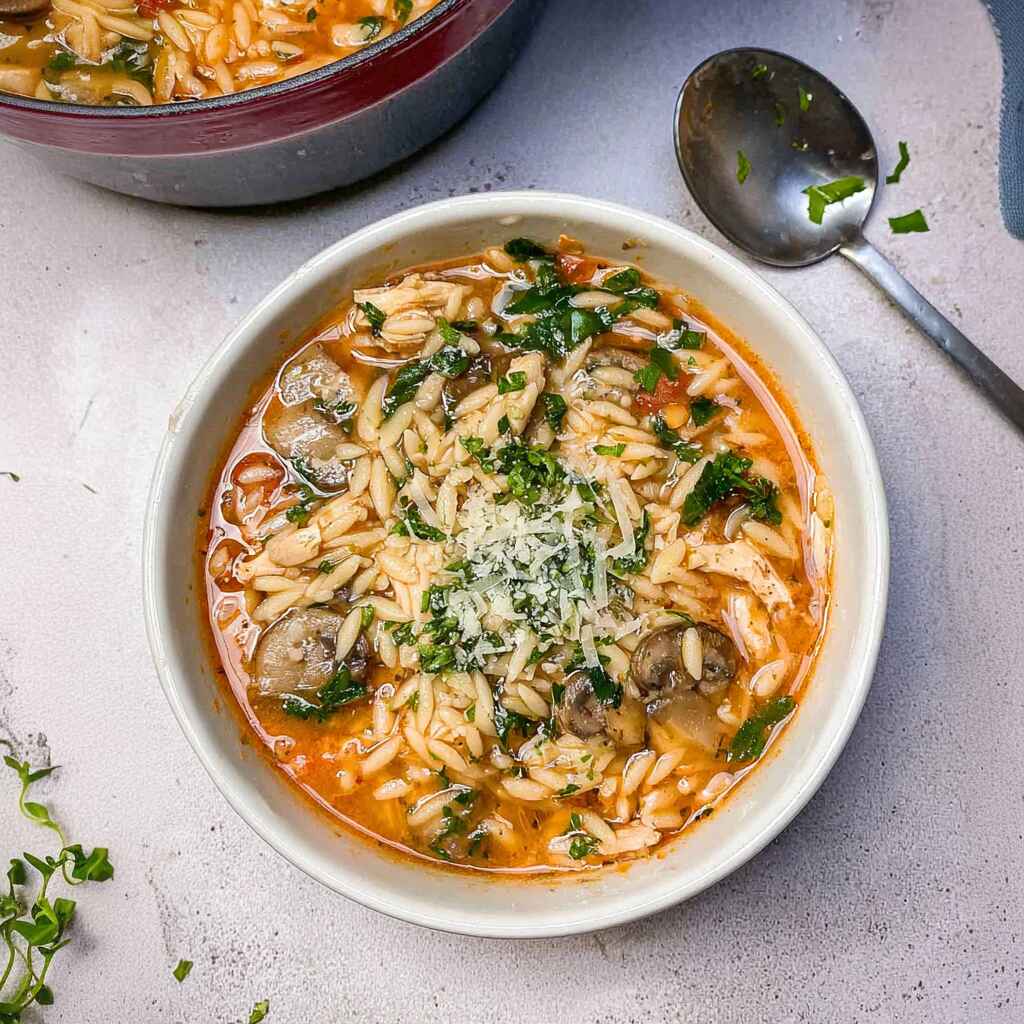 Lemon Chicken Orzo Soup