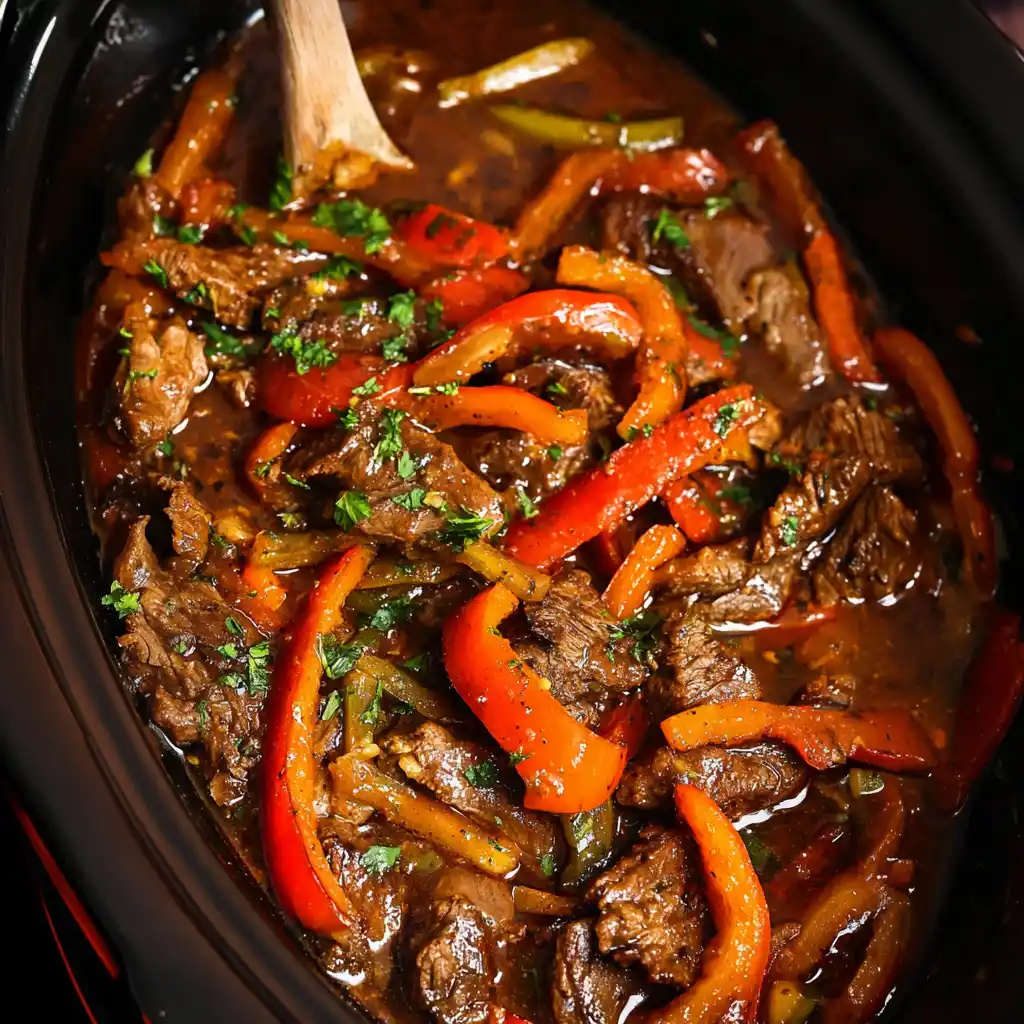 Slow Cooker Pepper Steak