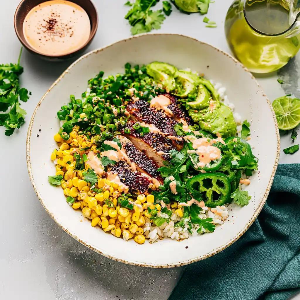 Street Corn Chicken Rice Bowl