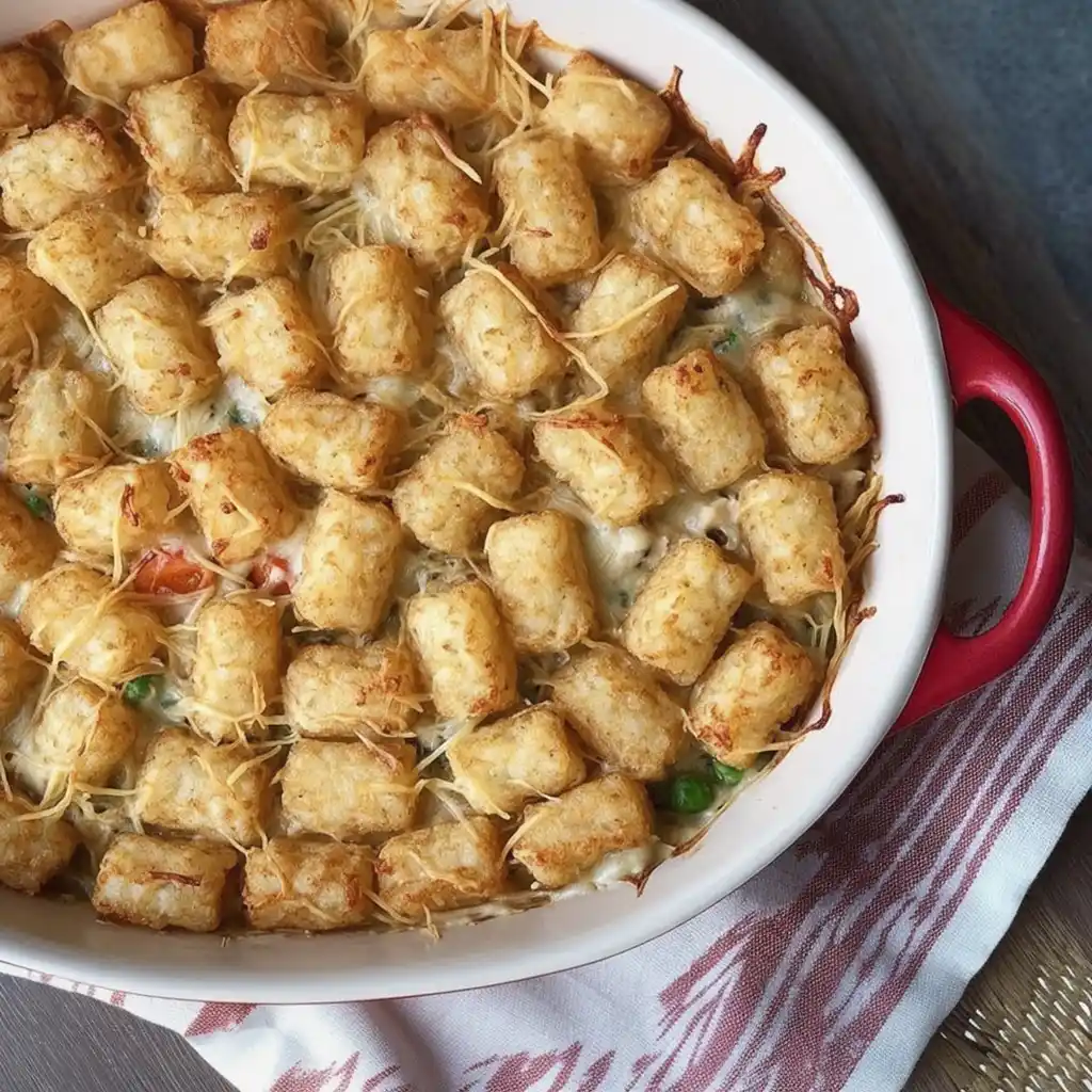 Tater Tot Chicken Pot Pie Casserole