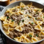 Creamy Parmesan Garlic Beef Bowtie Pasta Recipe 2025 11 24 191608 150x150 1