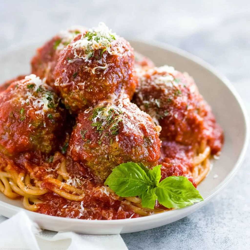 Delicious homemade meatballs served in a savory sauce on a plate