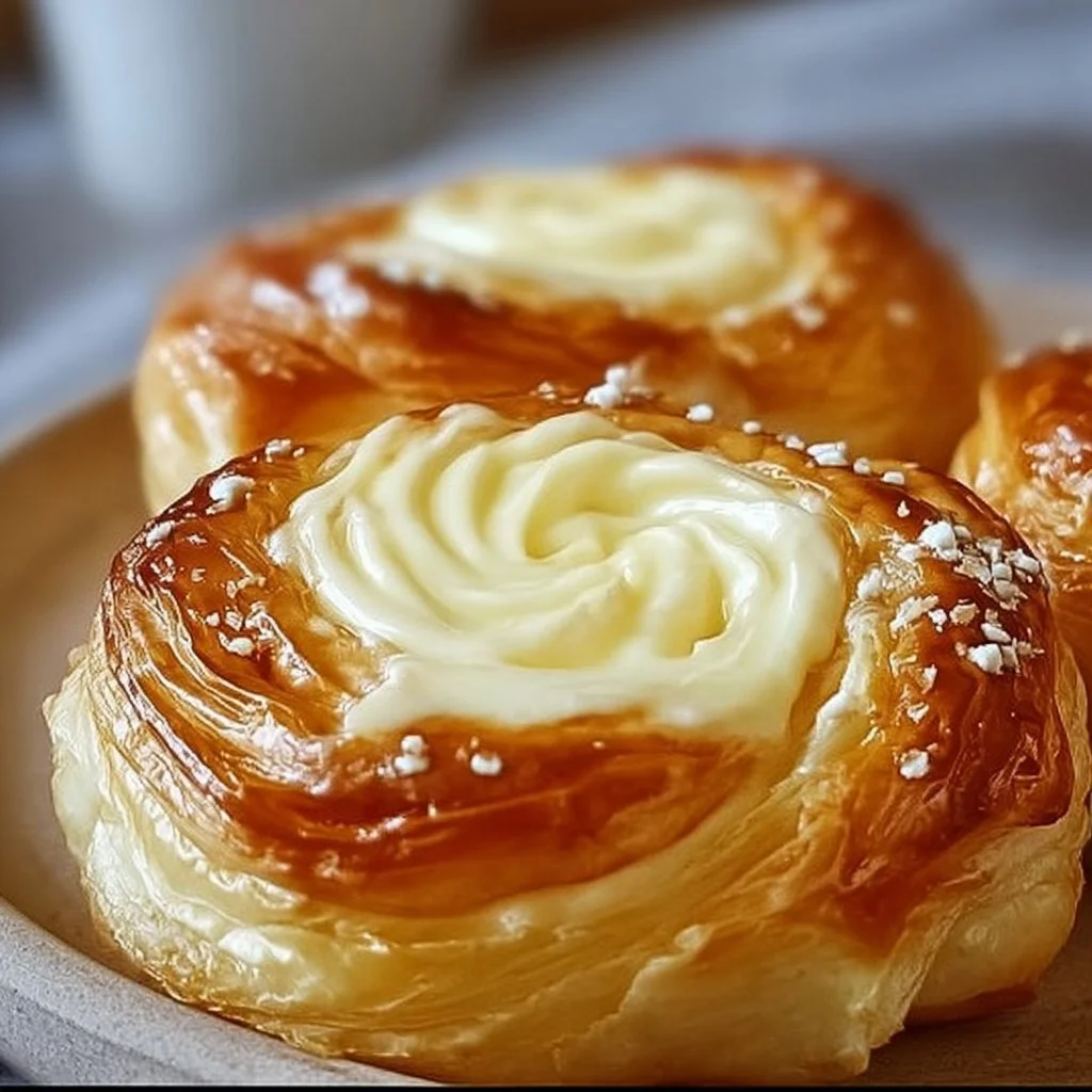 Freshly baked Cheese Danish with creamy cheese filling and golden pastry