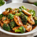 Healthy Chicken and Broccoli dish served on a plate
