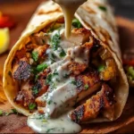 Delicious Chicken Shawarma with garlic sauce served on a plate