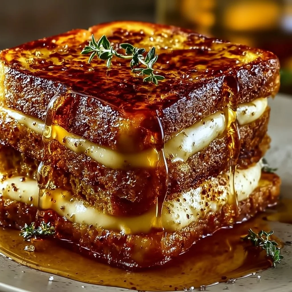 Delicious Crème Brûlée French Toast with caramelized sugar crust and fresh berries.