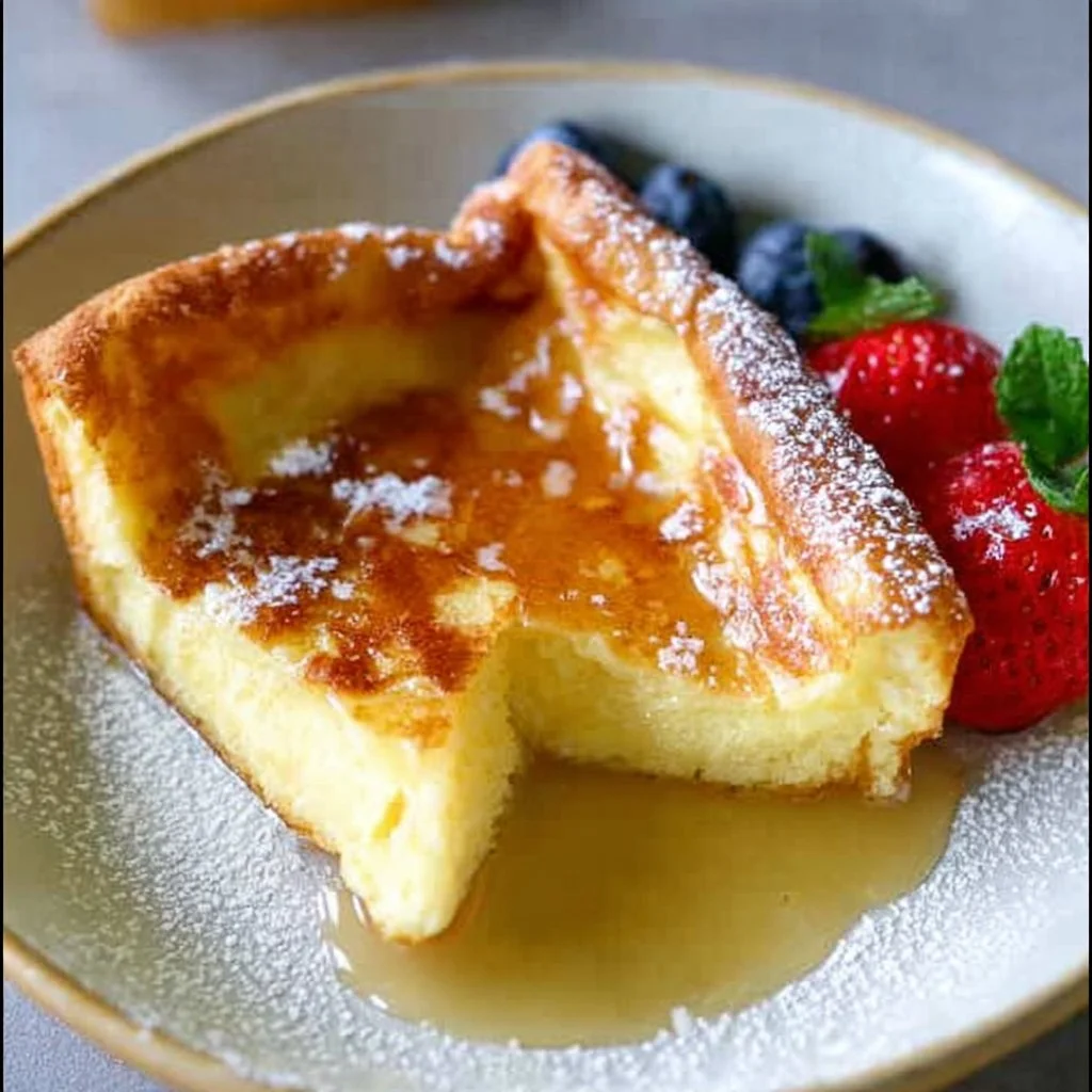 Delicious German Pancakes served with fresh fruit and syrup