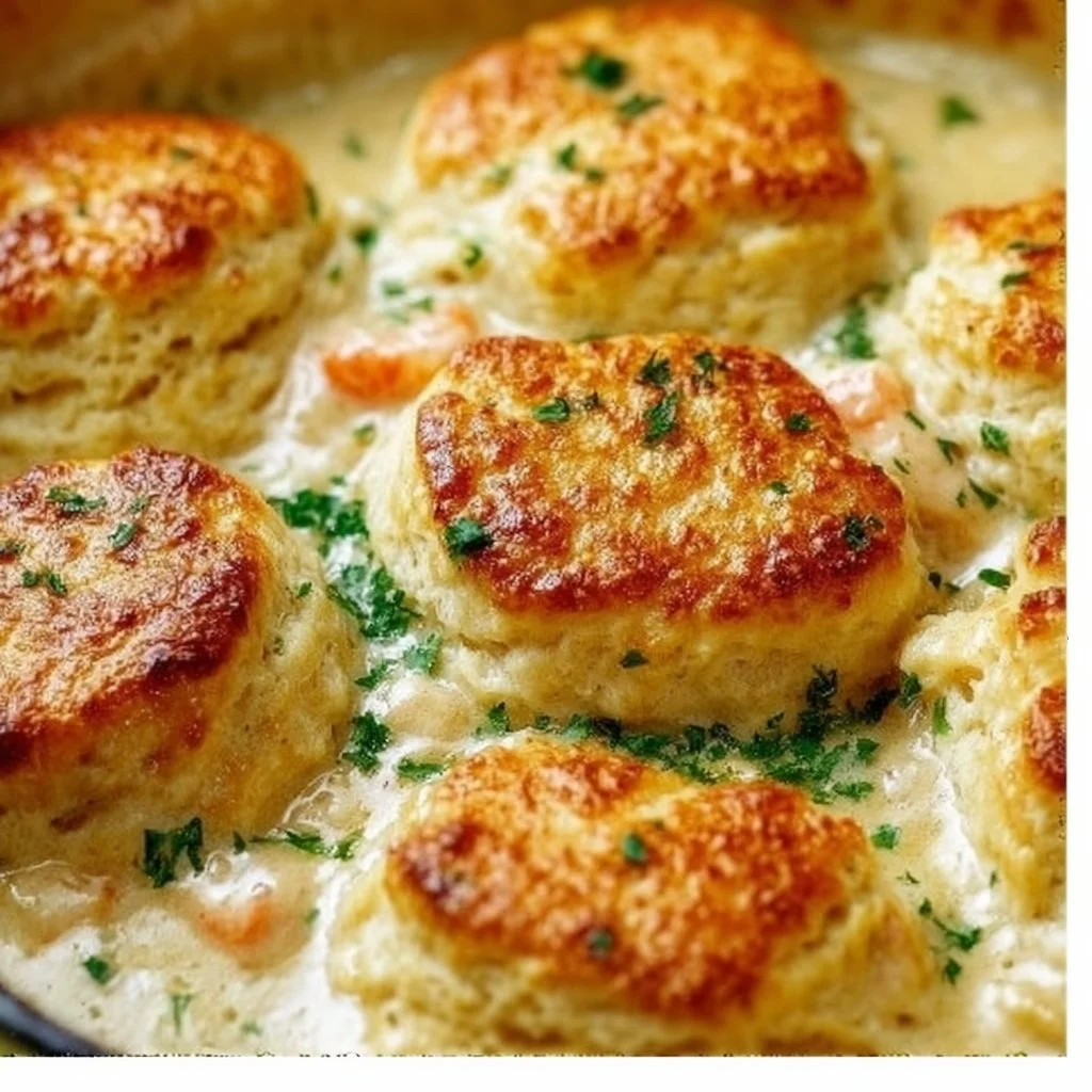 Red Lobster Biscuit Chicken Pot Pie with flaky biscuits and savory chicken filling