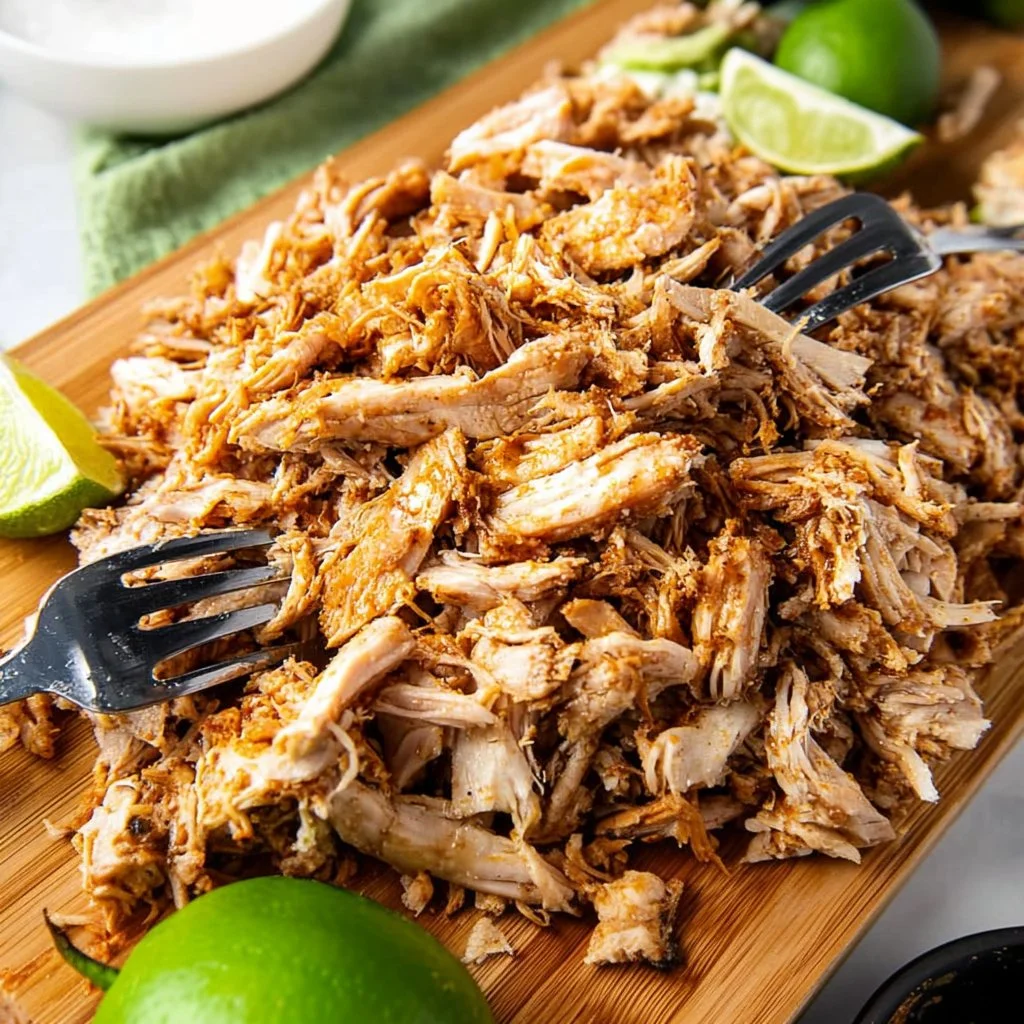Delicious Air Fryer Mexican Shredded Chicken served in a taco