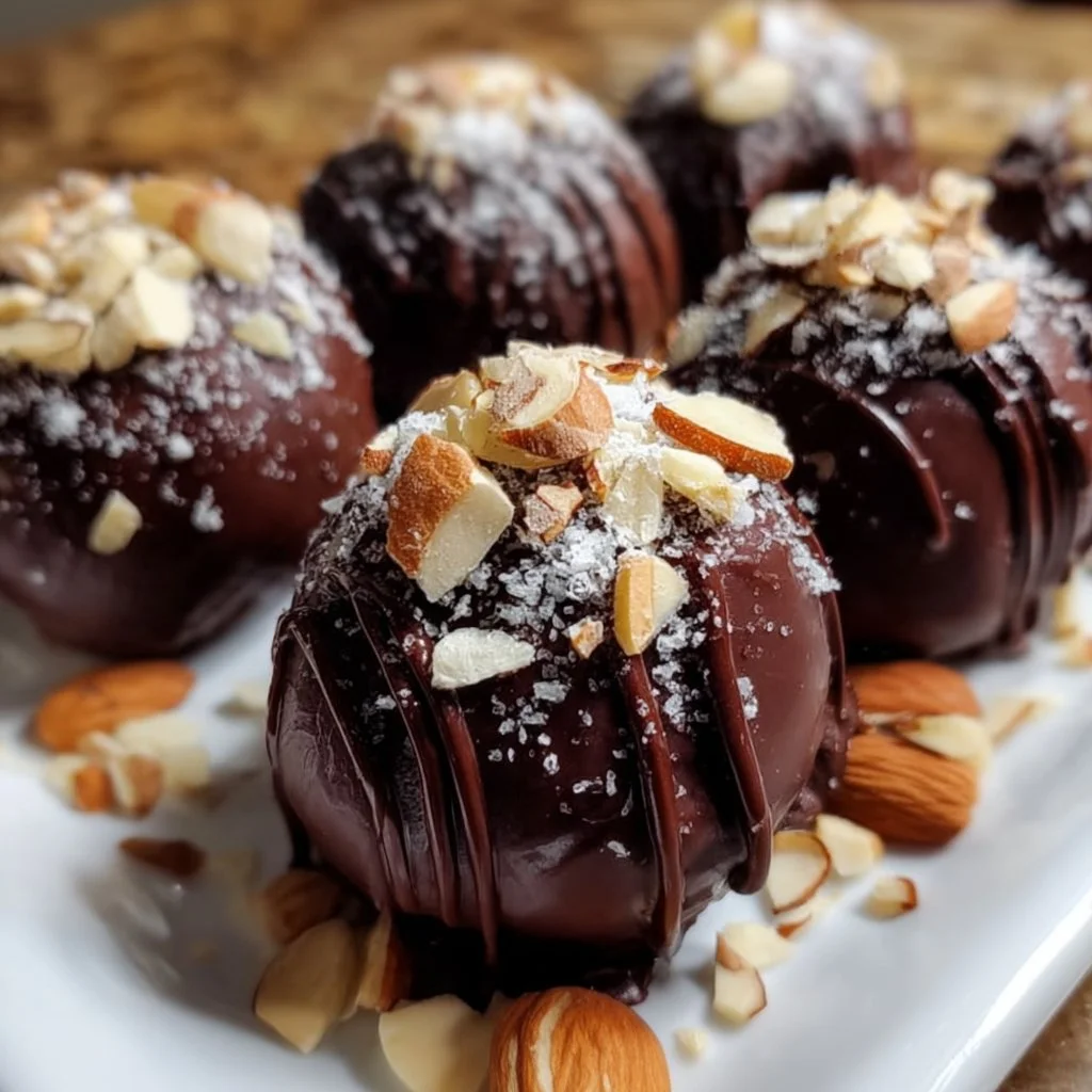 Delicious Amaretto chocolate truffles, perfect for dessert lovers.