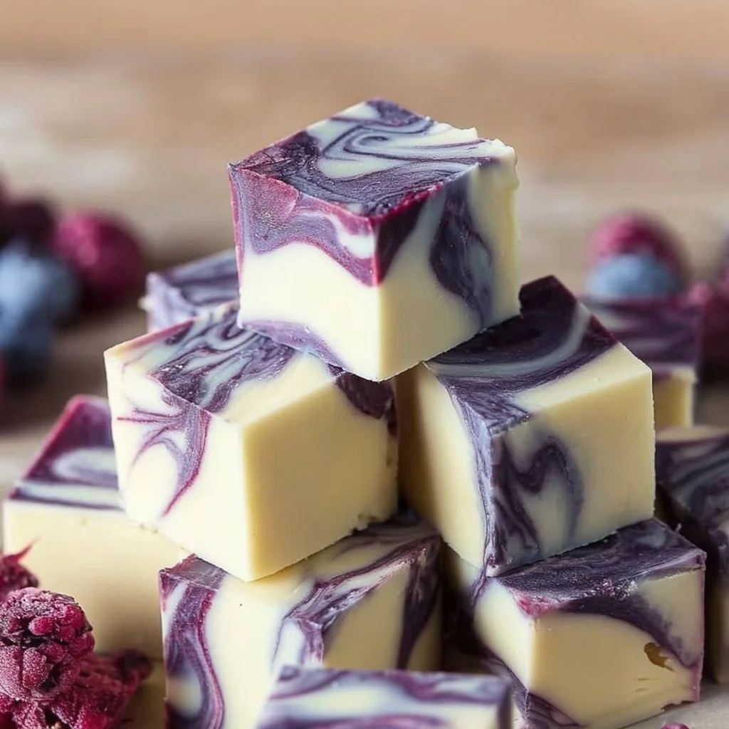 Delicious homemade blueberry fudge made with fresh blueberries and creamy chocolate.