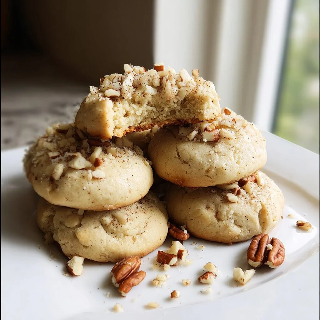 Freshly baked Coffee Cake Cookies on a rustic wooden table