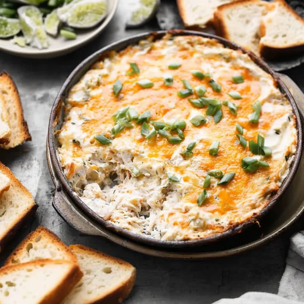Delicious homemade Crab Dip served in a bowl, perfect for gatherings and parties.